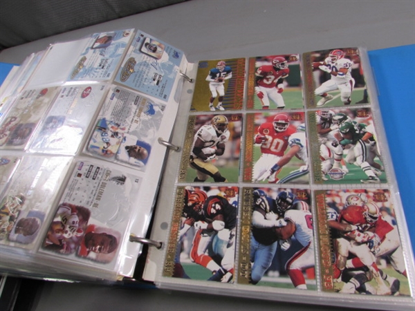 3 BINDERS WITH VARIOUS SPORTS CARDS