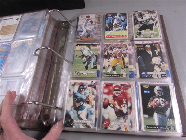 2 BINDERS WITH VARIOUS SPORTS CARDS