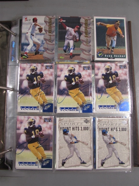 2 BINDERS WITH VARIOUS SPORTS CARDS