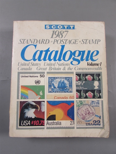 STATESMAN STAMP ALBUM W/STAMPS & LOOSE STAMPS