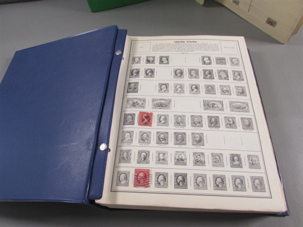 STATESMAN STAMP ALBUM W/STAMPS & LOOSE STAMPS