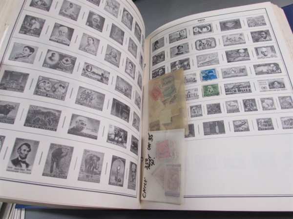 STATESMAN STAMP ALBUM W/STAMPS & LOOSE STAMPS