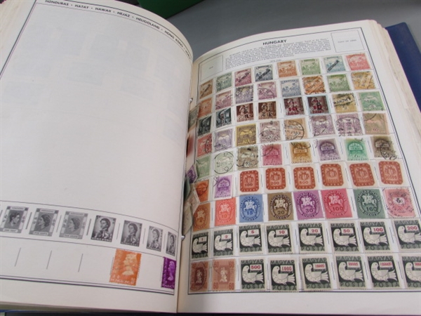 STATESMAN STAMP ALBUM W/STAMPS & LOOSE STAMPS