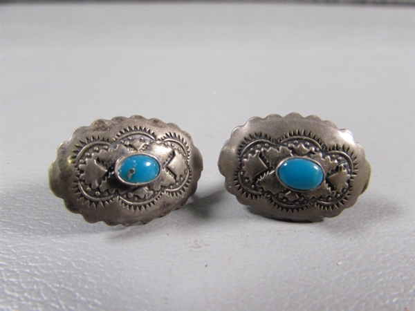 STERLING SILVER NON-PIERCED EARRINGS & A PIN