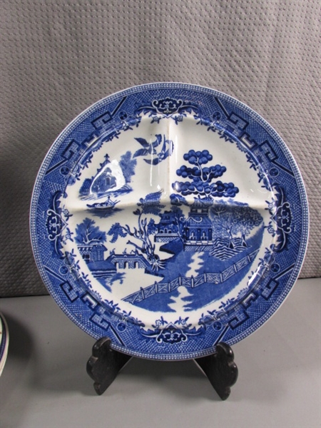 BLUE TRANSFERWARE & CURRIER & IVES