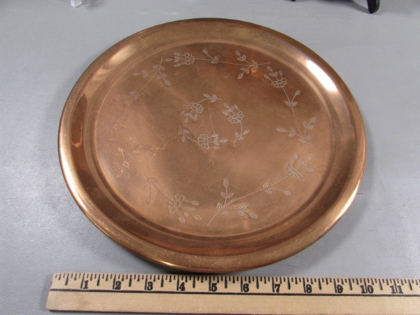 ENAMELED, HAMMERED & HAND FORMED COPPER PLATES/TRAYS