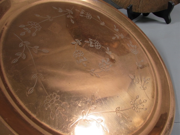 ENAMELED, HAMMERED & HAND FORMED COPPER PLATES/TRAYS