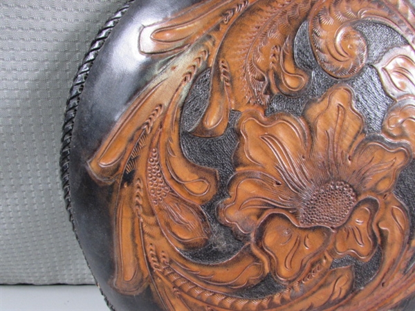 HAND TOOLED LEATHER SHIELD