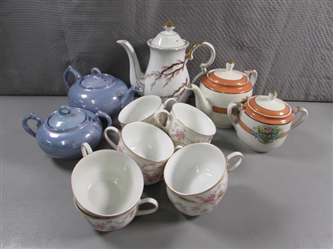 TEA TIME! TEA POTS, CUPS & SUGAR BOWLS