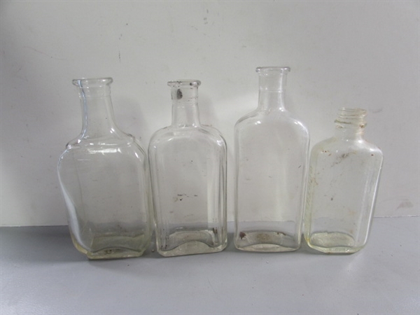 LOT #2 VINTAGE & ANTIQUE CLEAR GLASS BOTTLES