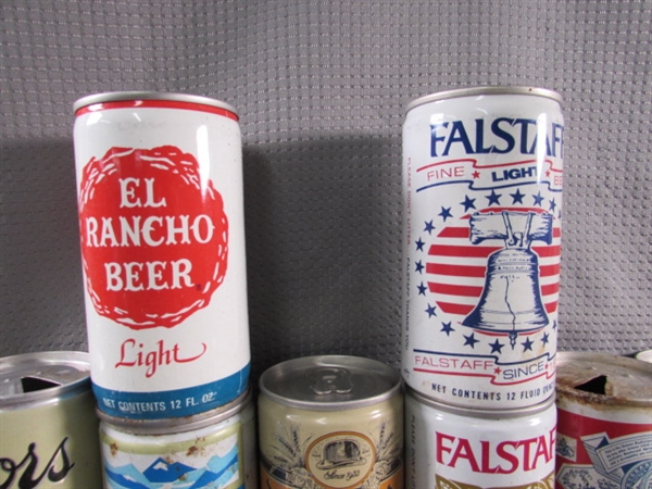 LARGE COLLECTION OF VINTAGE TIN & ALUMINUM BEER CANS - EMPTY