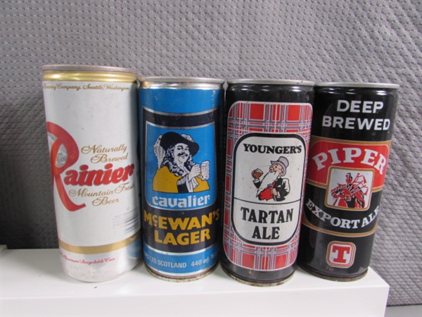 LARGE COLLECTION OF VINTAGE TIN & ALUMINUM BEER CANS - EMPTY