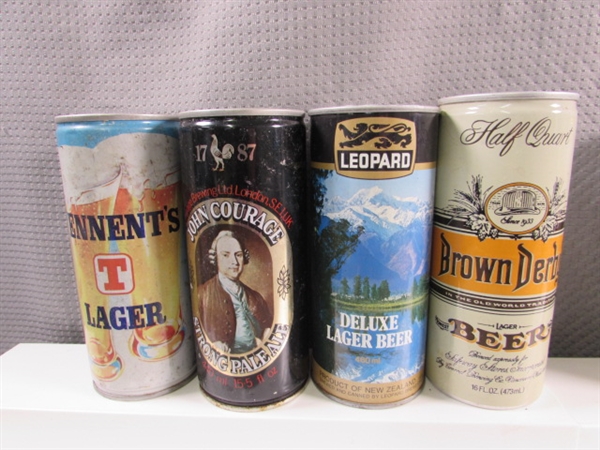 LARGE COLLECTION OF VINTAGE TIN & ALUMINUM BEER CANS - EMPTY