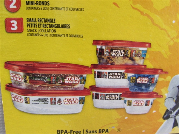 NEW PACKS OF STAR WARS PLASTIC CONTAINERS & SANDWICH BAGS