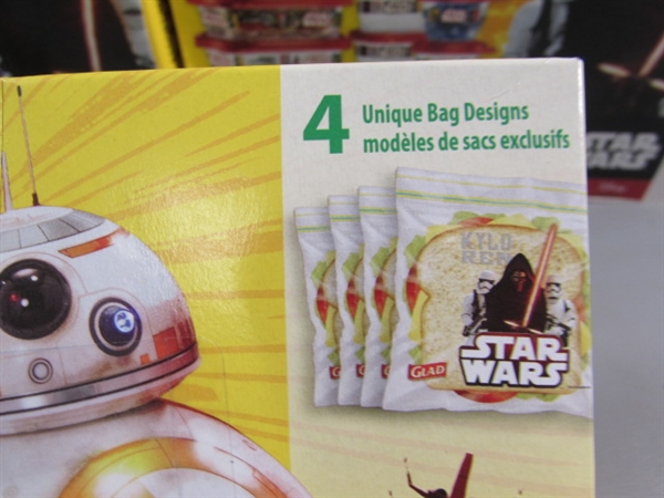 NEW PACKS OF STAR WARS PLASTIC CONTAINERS & SANDWICH BAGS