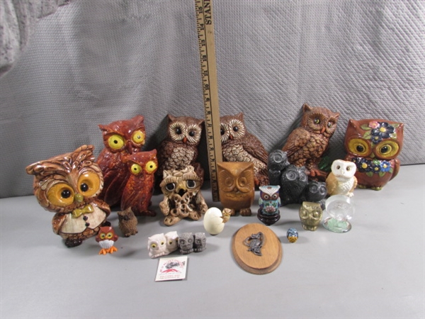 COLLECTION OF OWL FIGURINES