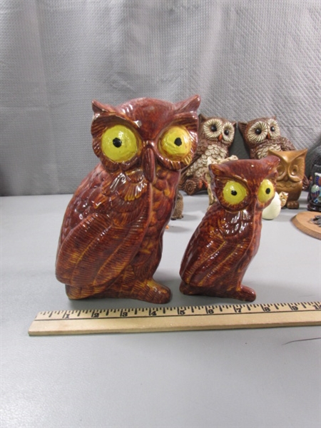 COLLECTION OF OWL FIGURINES