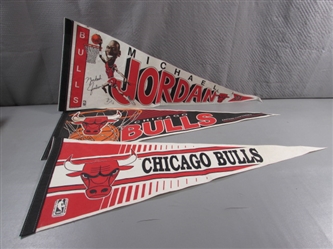 TRIO OF MICHAEL JORDAN - CHICAGO BULLS PENNANTS