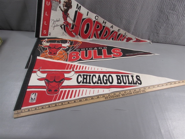 TRIO OF MICHAEL JORDAN - CHICAGO BULLS PENNANTS