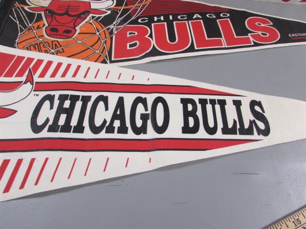 TRIO OF MICHAEL JORDAN - CHICAGO BULLS PENNANTS