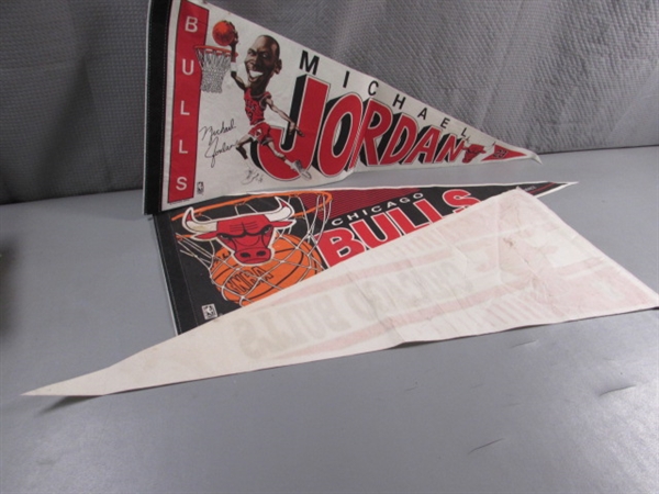 TRIO OF MICHAEL JORDAN - CHICAGO BULLS PENNANTS