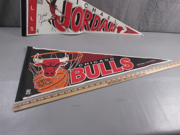 TRIO OF MICHAEL JORDAN - CHICAGO BULLS PENNANTS