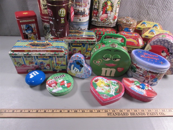 COLLECTION OF M&M TINS