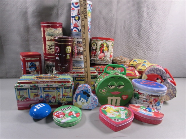 COLLECTION OF M&M TINS