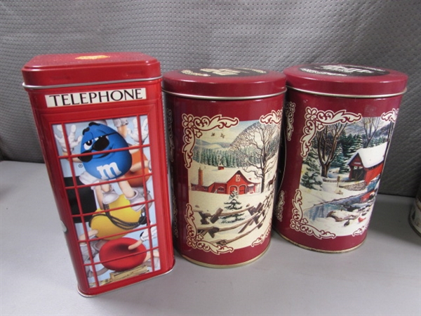 COLLECTION OF M&M TINS