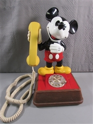 VINTAGE ROTARY DIAL MICKEY MOUSE TELEPHONE - UNTESTED