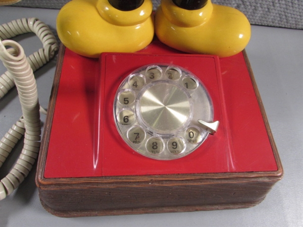 VINTAGE ROTARY DIAL MICKEY MOUSE TELEPHONE - UNTESTED