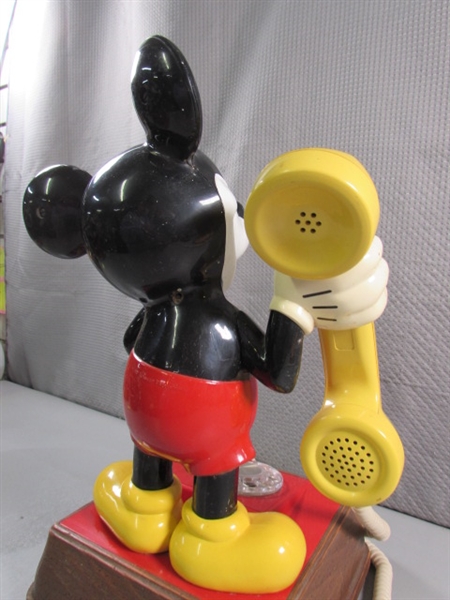 VINTAGE ROTARY DIAL MICKEY MOUSE TELEPHONE - UNTESTED