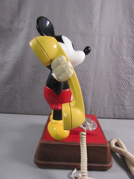 VINTAGE ROTARY DIAL MICKEY MOUSE TELEPHONE - UNTESTED