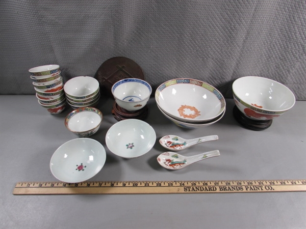 COLLECTION OF ORIENTAL BOWLS & MORE