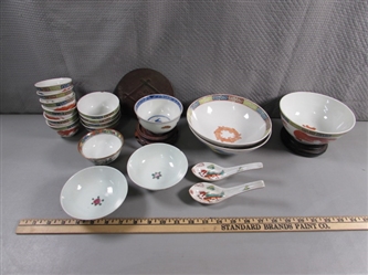 COLLECTION OF ORIENTAL BOWLS & MORE