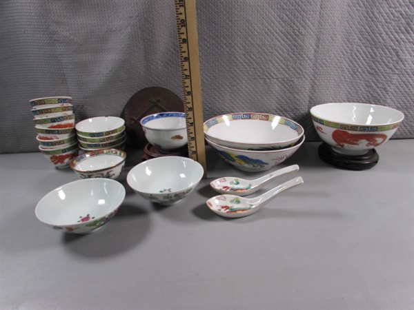 COLLECTION OF ORIENTAL BOWLS & MORE