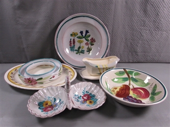 ITALIAN, SWISS & OTHER STONEWARE ITEMS