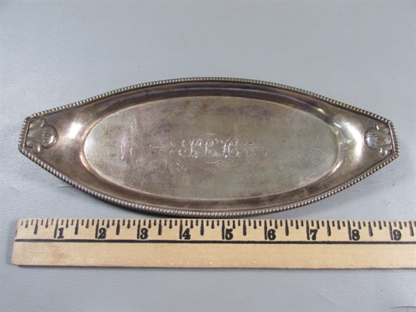 SILVERPLATE HINGED BOX, LADLE & MORE