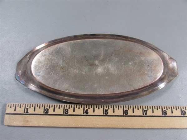 SILVERPLATE HINGED BOX, LADLE & MORE