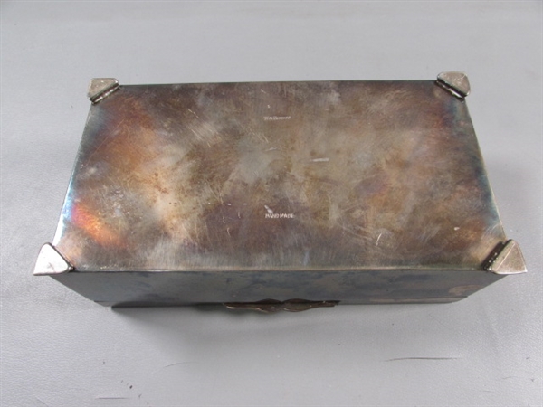 SILVERPLATE HINGED BOX, LADLE & MORE