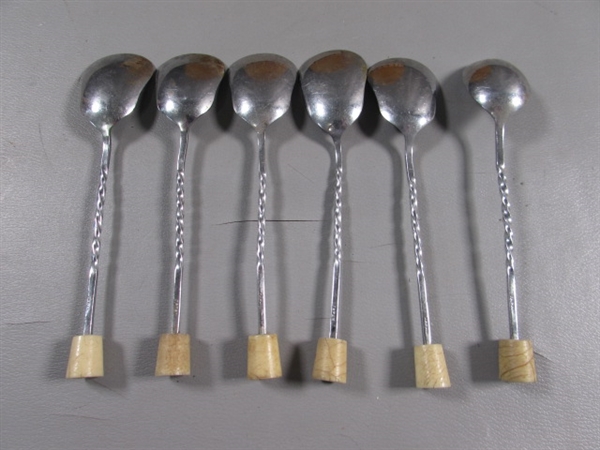 MYRTLEWOOD SPOON DISPLAY W/SMALL LADLES AND SPOONS