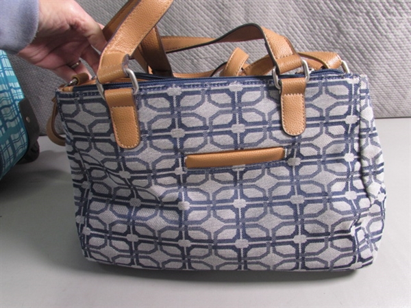 SMALL CARRY-ON WHEELED SUITCASE & LIKE NEW HANDBAG