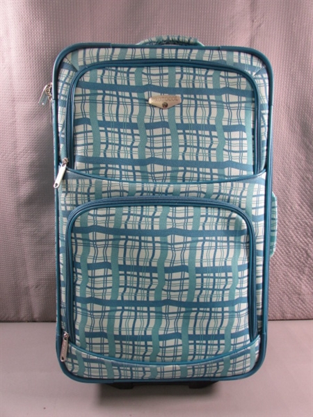 SMALL CARRY-ON WHEELED SUITCASE & LIKE NEW HANDBAG