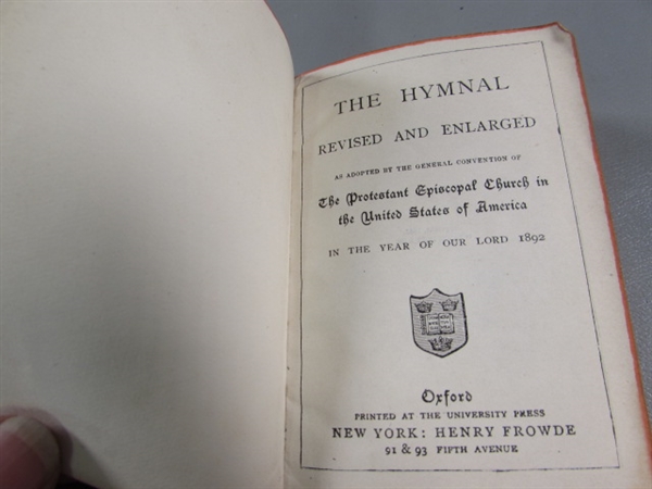 ANTIQUE BIBLES, A HYMNAL & RELIGIOUS BOOKS