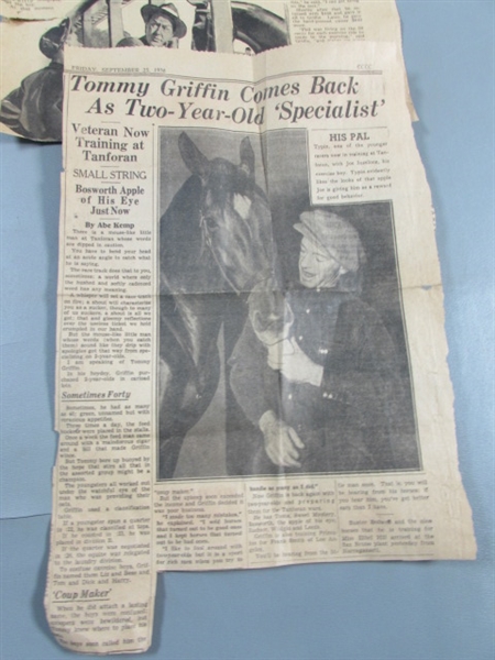 ANTIQUE TURF GUIDES & JOCKEY RELATED NEWSPAPER ARTICLES