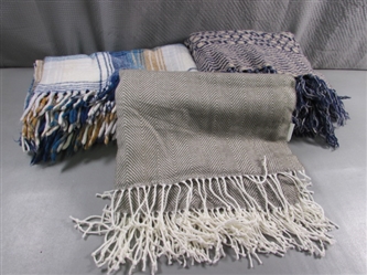 3 FRINGED THROWS