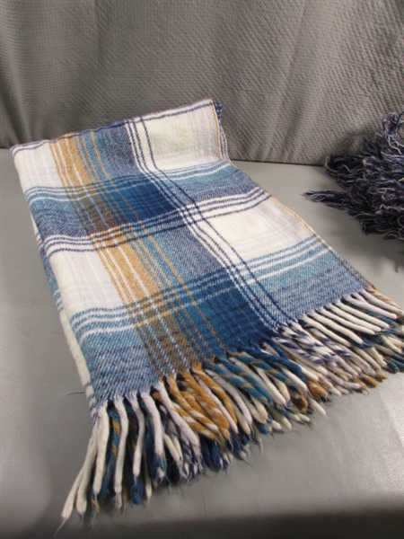 3 FRINGED THROWS