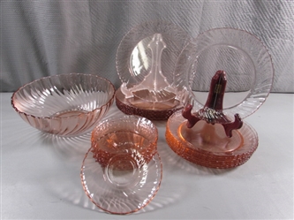 LIGHT PINK GLASS DINNERWARE & MORE