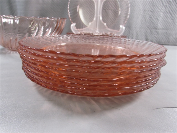 LIGHT PINK GLASS DINNERWARE & MORE