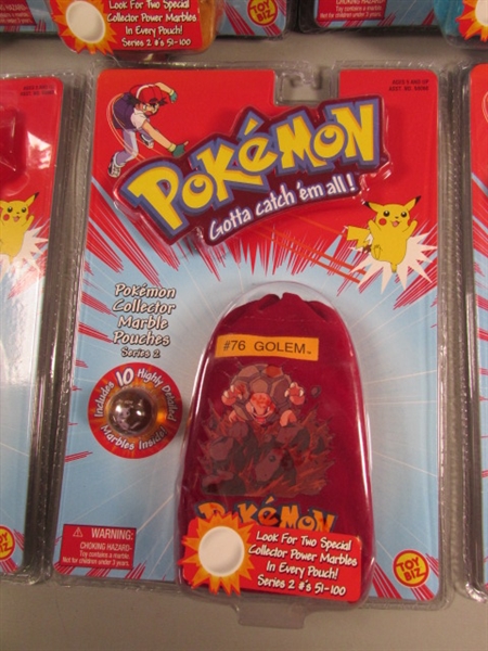 7 NEW PACKAGES OF POKEMON COLLECTIBLE MARBLE POUCHES W/MARBLES - SERIES #2